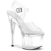 7 Inch Heel, 3 Inch Platform Ankle Strap Sandal - ESTEEM-708