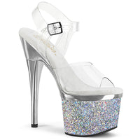 7 Inch Heel, 3 Inch Platform Ankle Strap Sandal - ESTEEM-708CHLG