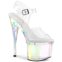 7 Inch Heel, 3 Inch Platform Ankle Strap Sandal - ESTEEM-708RBP