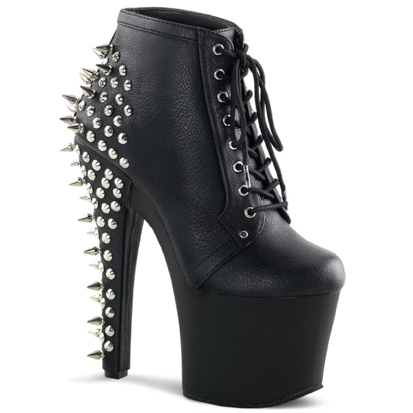 7 Inch Heel, 3 1/4 Inch Platform Lace Up Ankle Bootie - FEARLESS-700-28