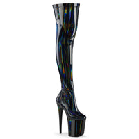 8 Inch Heel, 4 Inch Platform Stretch Thigh Boot, Side Zip - FLAMINGO-3000HWR