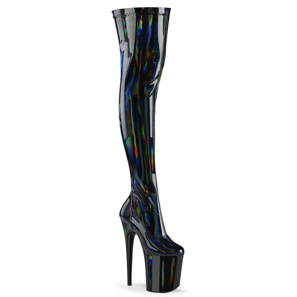 8 Inch Heel, 4 Inch Platform Stretch Thigh Boot, Side Zip - FLAMINGO-3000HWR