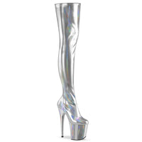 8 Inch Heel, 4 Inch Platform Stretch Thigh Boot, Side Zip - FLAMINGO-3000HWR