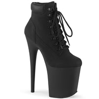 8 Inch Heel, 4 Inch Platform Lace-Up Front Bootie, Side Zip - FLAMINGO-800TL-02