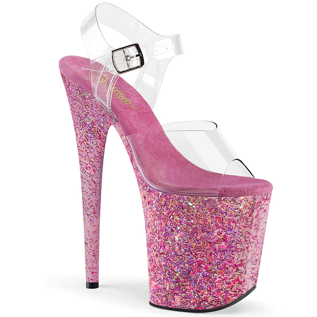 FLAMINGO-808CF Pink, Confetti Stripper Shoes, Exotic Dancer Shoes ...