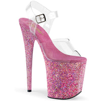 8 Inch Heel, 4 Inch Platform Ankle Strap Sandal - FLAMINGO-808CF