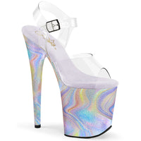 8 Inch Heel, 4 Inch Platform Ankle Strap Sandal - FLAMINGO-808CRF