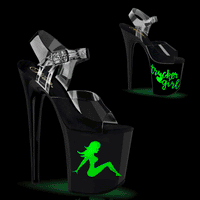 8 Inch Heel, 4 Inch Platform LED Illuminated Ankle Strap Sandal - FLAMINGO-808NLTG