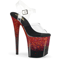 FLAMINGO 808SS Red Stripper Shoes Pleaser Shoes 8 Inch Heels BootyCocktails