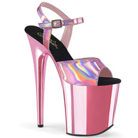 8 Inch Heel, 4 Inch Platform Ankle Strap Sandal - FLAMINGO-809HG