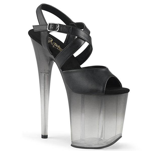 8 Inch Heel, 4 Inch Platform Criss-Cross Ankle Strap Sandal - FLAMINGO-822T
