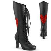3 3/4 Inch Heel, 1/2 Inch Platform Lace-Up Knee High Boot, Inside Zip - GLAM-243
