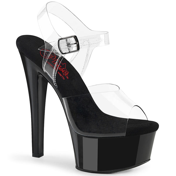 6 Inch Heel, 1 3/4 Inch Platform Comfort Width Ankle Strap Sandal - GLEAM-608