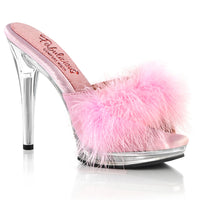 5 Inch Heel, 3/4 Inch Platform Marabou Slipper - GLORY-501F-8