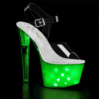 7 Inch Heel, 2 3/4 Inch Platform LED Illuminated Ankle Strap Sandal - ILLUMINATOR-708