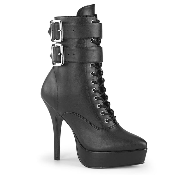 5 1/4 Inch Heel, 1 1/4 Inch Platform Lace-Up Front Ankle Boot, Side Zip - INDULGE-1026