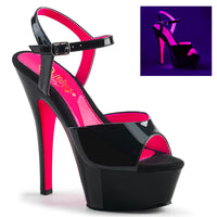 6 Inch Heel, 1 3/4 Inch Platform Two Tone Ankle Strap Sandal - KISS-209TT