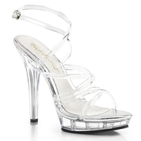 5 Inch Heel, 3/4 Inch Platform Criss-Cross Ankle Strap Sandal - LIP-106