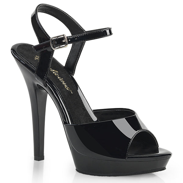 5 Inch Heel, 3/4 Inch Platform Ankle Strap Sandal - LIP-109