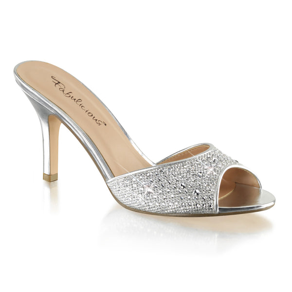 3 1/4 Inch Heel, Slide Embellished w/RS Glitter - LUCY-01