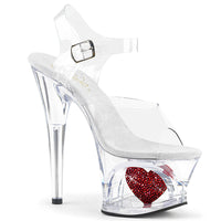 7 Inch Heel, 2 3/4 Inch Cut-Out Platform Ankle Strap Sandal - MOON-708HRS