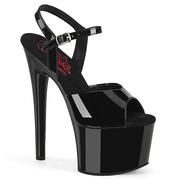 7 Inch Heel, 2 3/4 Inch Platform Ankle Strap Sandal - PASSION-709