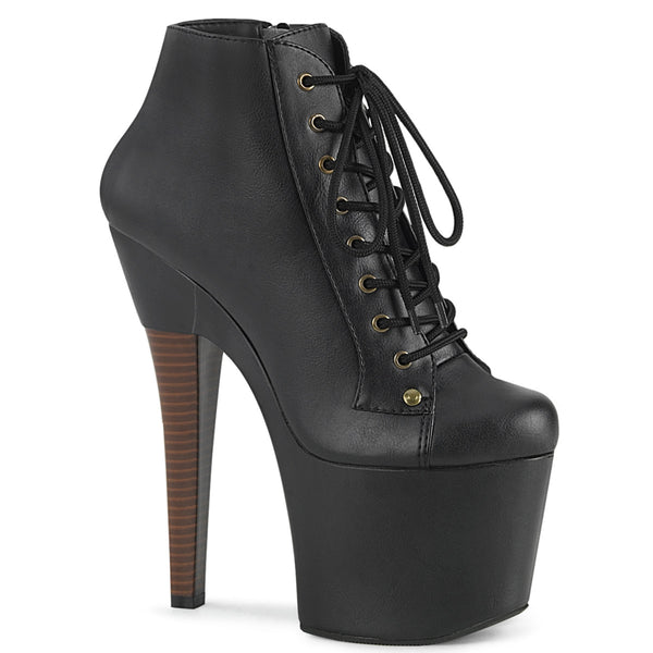 7 Inch Heel, 3 1/4 Inch Platform Lace-Up Front Ankle Bootie, Inside Zip - RADIANT-1005