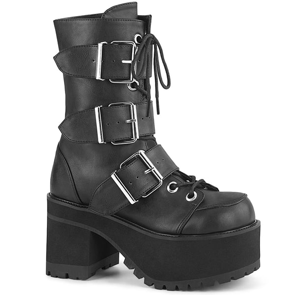3 3/4 Inch Heel, 2 1/4 Inch Platform Lace-Up Ankle Boot, Side Zip - RANGER-308