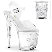 8 Inch Finger Bone Heel, 4 Inch Skull Platform Ankle Strap Sandal - RAPTURE-808