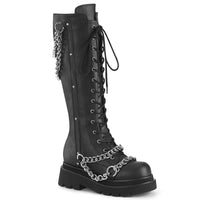 2 1/2 Inch Tiered Platform Lace-Up Knee High Boots, Inside Zip - RENEGADE-215
