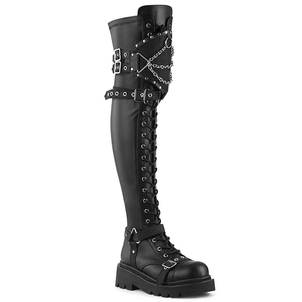2 1/2 Inch Tiered Platform Lace-Up Over-The-Knee Boots, Inside Zip - RENEGADE-320