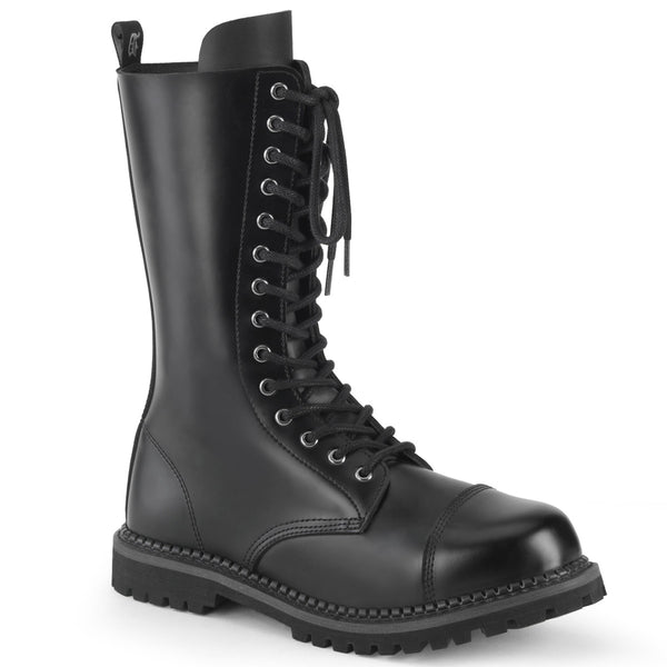 14 Eyelet Unisex Steel Toe Mid Calf Boot, Rubber Sole - RIOT-14