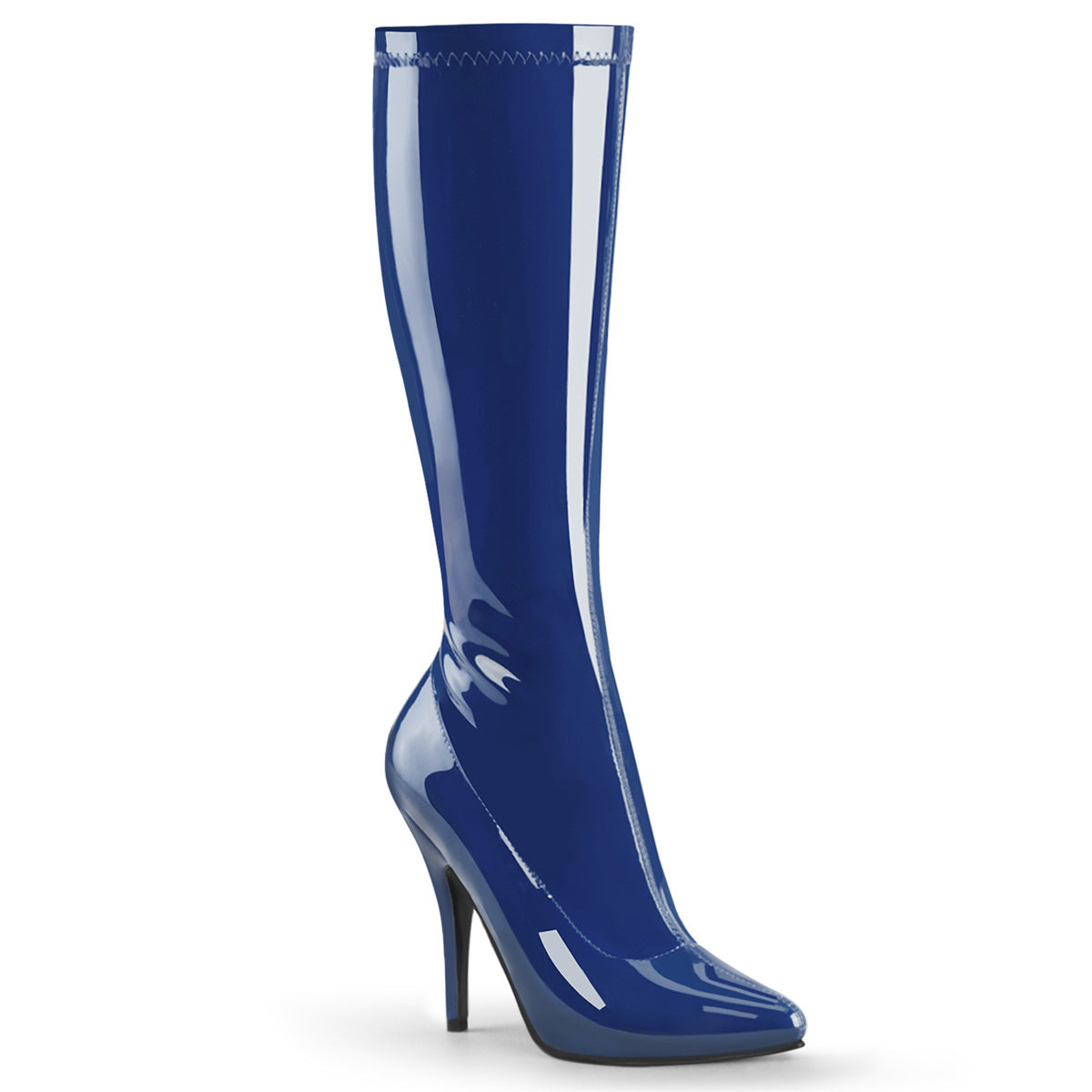 SEDUCE2000 Blue Patent, Knee High Boots, Costume Boots, 5 inch Heels