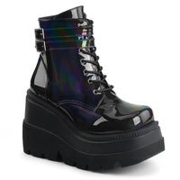 4 1/2 Inch Wedge Platform Ankle Boot, Side Zip - SHAKER-52