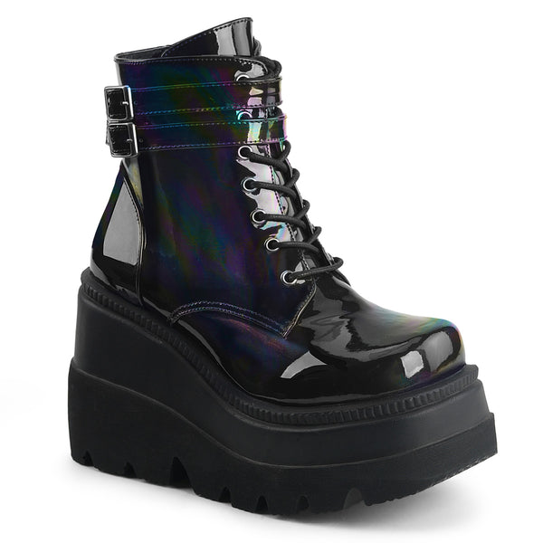4 1/2 Inch Wedge Platform Ankle Boot, Side Zip - SHAKER-52