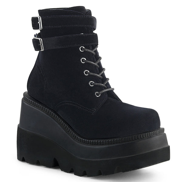 4 1/2 Inch Wedge Platform Ankle Boot, Side Zip - SHAKER-52