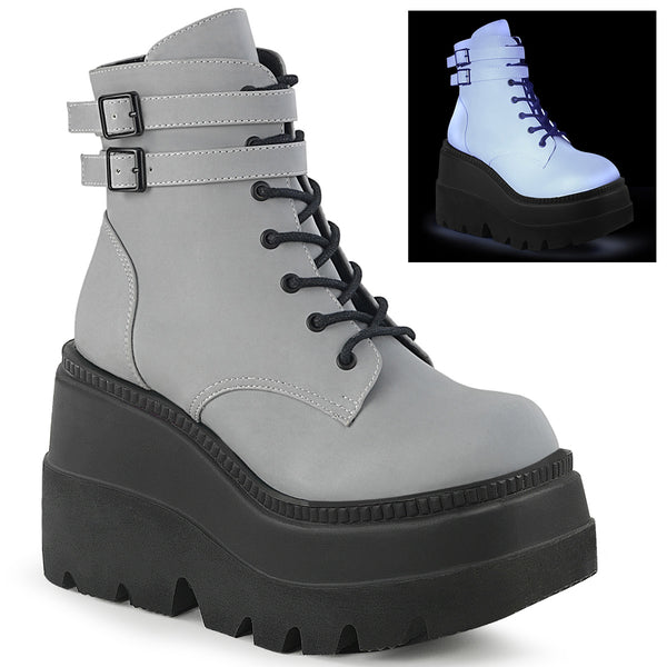 4 1/2 Inch Wedge Platform Ankle Boot, Side Zip - SHAKER-52