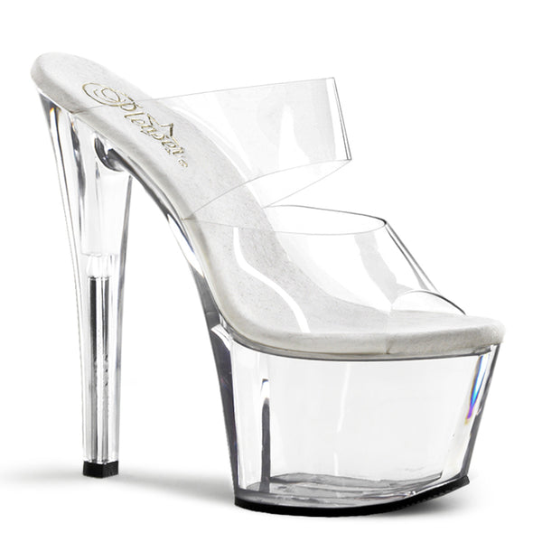 7 Inch Heel Two-Band Platform Slide - SKY-302