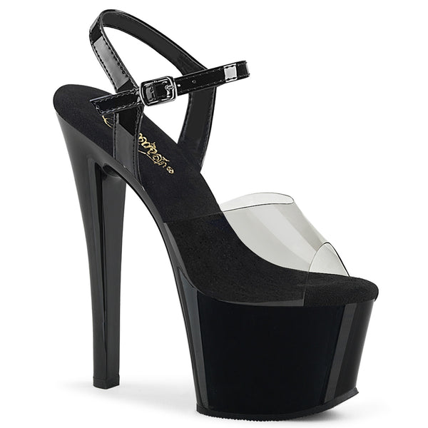 7 Inch Heel, 2 3/4 Inch Platform Ankle Strap Sandal - SKY-308-1