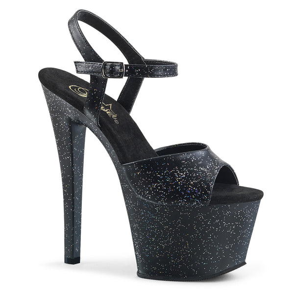 Women's Sparkle Sequins High Heels Open Toe Ankle Strap - Temu