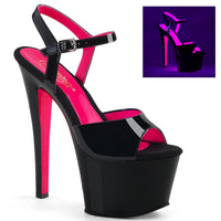 7 Inch Heel, 2 3/4 Inch Platform Two Tone Ankle Strap Sandal - SKY-309TT