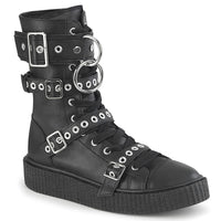 1 1/2 InchPlatform Round Toe Lace Up Front Calf High Creeper Sneaker - SNEEKER-320