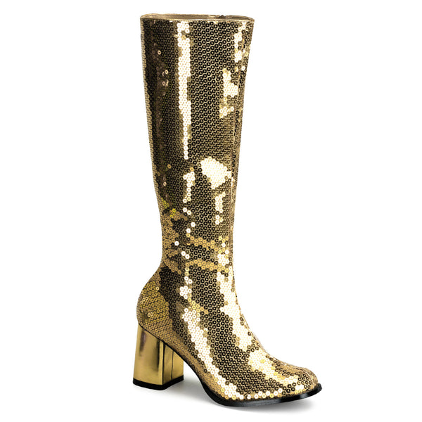 3 Inch Block Heel Sequins Knee Boot - SPECTACUL-300SQ