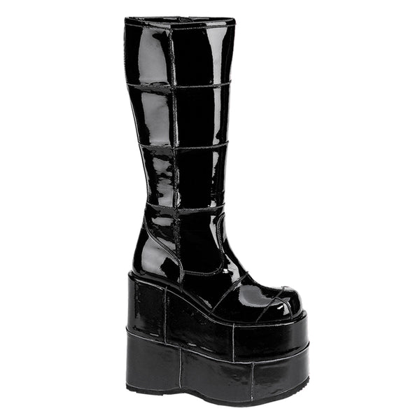 7 Inch Platform Goth Cyber GoGo Punk Patched Knee BT - STACK-301