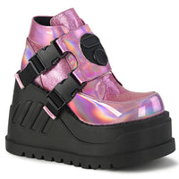 4 3/4 Inch Wedge Platform Bootie w/Snap Buckle Detail - STOMP-15
