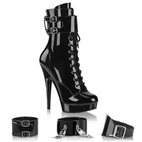 6 Inch Heel, 1 Inch Platform Lace-Up Ankle Boot, Side Zip - SULTRY-1023