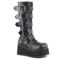 3 1/4 Inch Platform Goth Punk Knee BT 5 Buckled W/ Zipper - TRASHVILLE-518