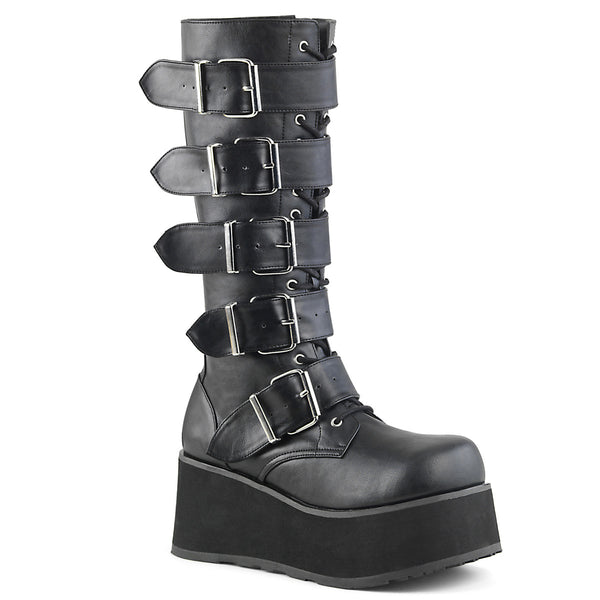 3 1/4 Inch Platform Goth Punk Knee BT 5 Buckled W/ Zipper - TRASHVILLE-518