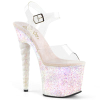 7 Inch Heel, 3 1/4 Inch Platform Ankle Strap Sandal w/ Unicorn Heel - UNICORN-708LG