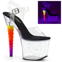 7 Inch Heel, 3 1/4 Inch Platform Ankle Strap Sandal w/ Unicorn Heel - UNICORN-708MG